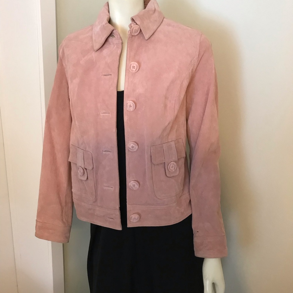 Cherokee Pink Suede Jacket Tailored Lightweight